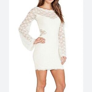 Free People Lacy Cream Dress